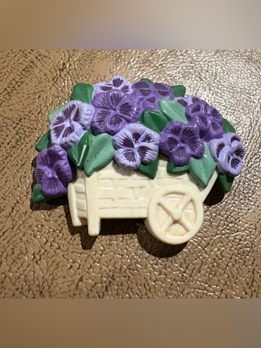 Hallmark Purple Pansy Wheelbarrow Pin